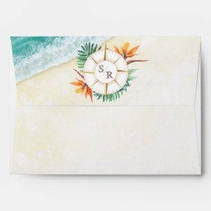 Island Destination Wedding Passport Gold World Map Envelope