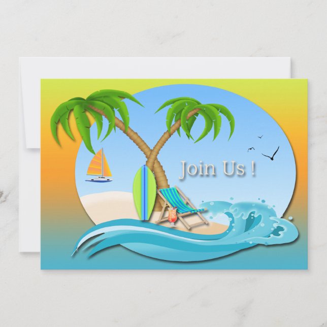 Island Dreams Summer Party Invitations (Front)