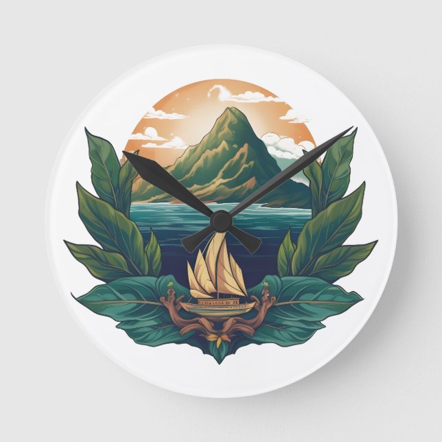 Island Dreams - The Caribbean Friends Collection Round Clock (Front)