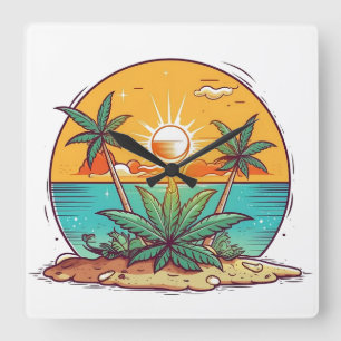 Island Dreams - The Caribbean Friends Collection Square Wall Clock