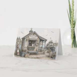 Island Ferry Ticket Booth Card