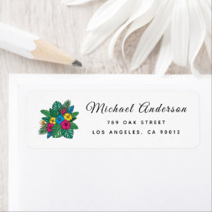 island floral address label return address label