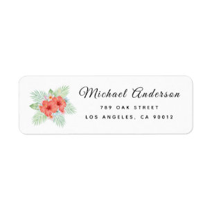 island floral address label return address label