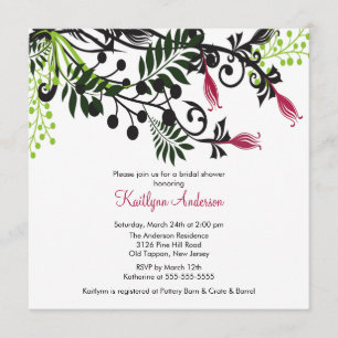 Island Floral Flowers Bridal Shower Invitation