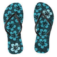 Island Floral Hawaiian Accent Hibiscus Pinstriped