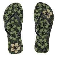 Island Floral Hawaiian Accent Hibiscus Pinstriped