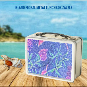 Island Floral Metal Lunch Box