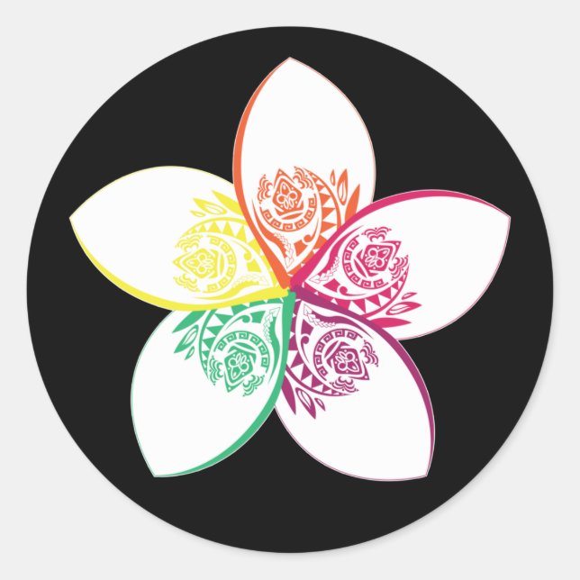 island flower classic round sticker (Front)