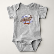 Island Fox Logo Grey Baby Bodysuit One-Piece