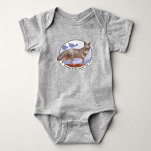 Island Fox Logo Grey Baby Bodysuit One-Piece 