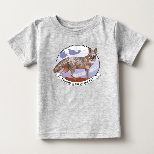 Island Fox Logo Grey Baby T-Shirt (Front)