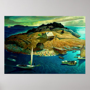 Island Funeral, 1939 by Newell Convers Wyeth Poster