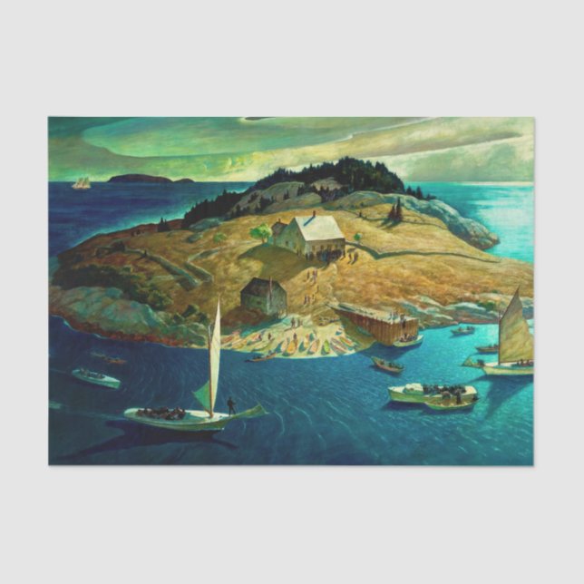Island Funeral by Newell Convers Wyeth Tissue Paper (Front)