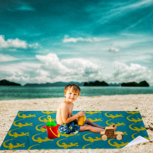 Island Gecko  Beach Towel