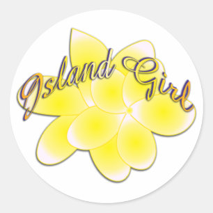 Island girl classic round sticker