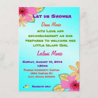 Island girl shower invite