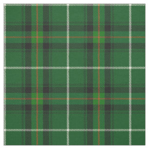 Island green, black ,orange/white stripe plaid fabric