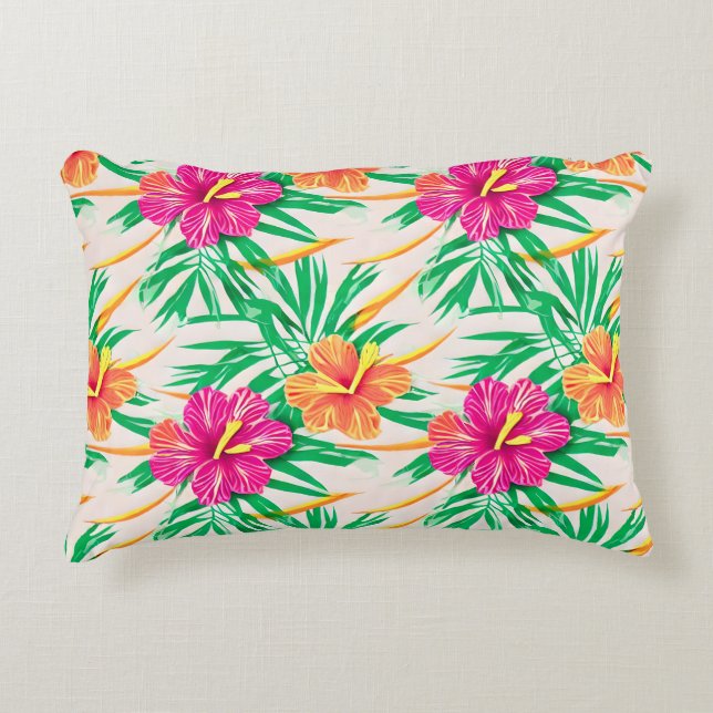 Island Hibiscus Accent Pillow (Front)