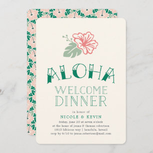 Island Hibiscus   Aloha Welcome Dinner Invitation
