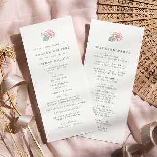 Island Hibiscus Double Sided Wedding Program