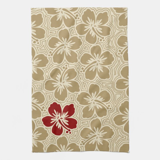 Island Hibiscus Hawaiian Kitchen Towel (Vertical)