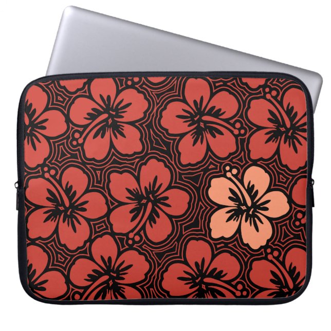 Island Hibiscus Hawaiian Neoprene Wetsuit Laptop Sleeve (Front)