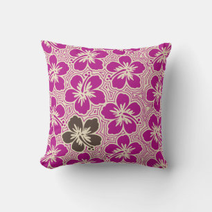 Island Hibiscus Hawaiian Reversible Square Pillow