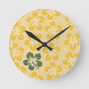 Island Hibiscus Hawaiian Wall Clocks