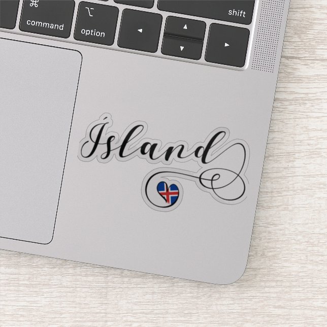 Ísland Iceland Heart Flag (Detail)