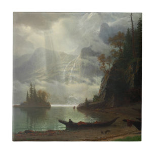 Island in the Lake (oil on canvas) Ceramic Tile