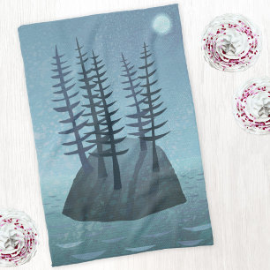 Island in the Ocean Art Tea Towel