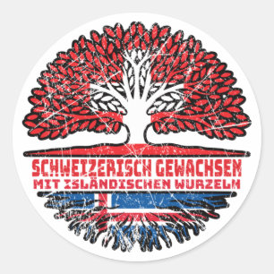 Island Isländisch Schweizer Schweiz Baum Wurzel Classic Round Sticker