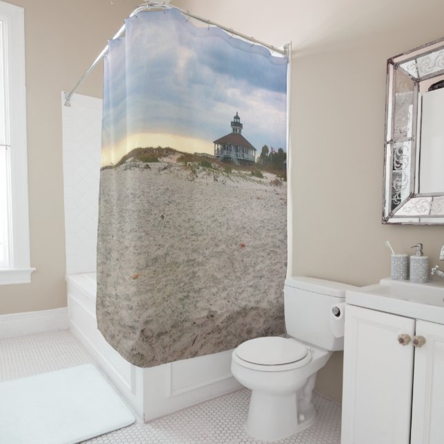 Island Lighthouse Shower Curtain (In Situ)