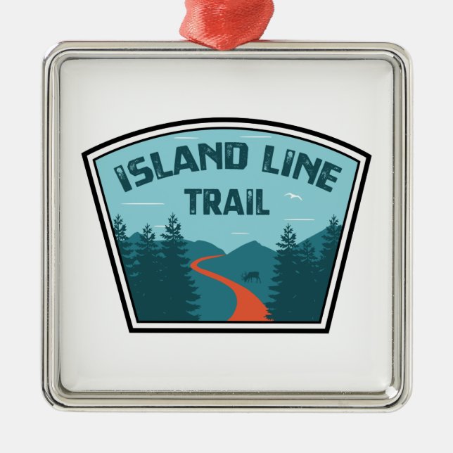 Island Line Trail Metal Ornament (Front)