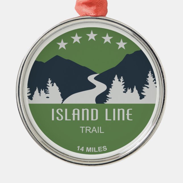 Island Line Trail Metal Ornament (Front)