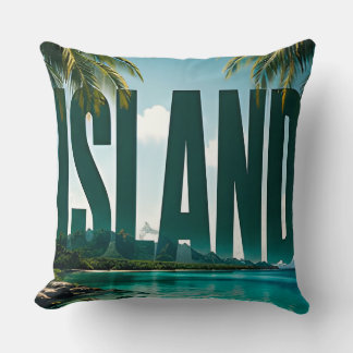 Island Luxury Coastal Editorial Graphic Design Cushion