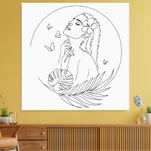 Island Muse – Tropical Feminine Canvas Print