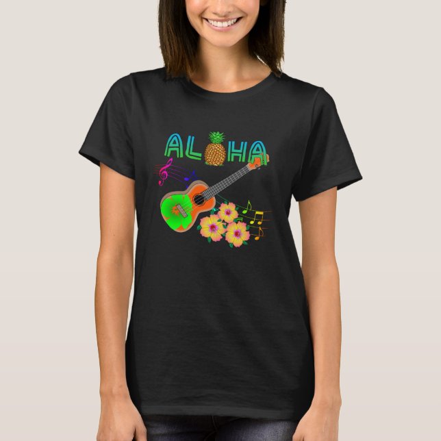 Island Music Ukulele Hawaii Aloha T-Shirt (Front)