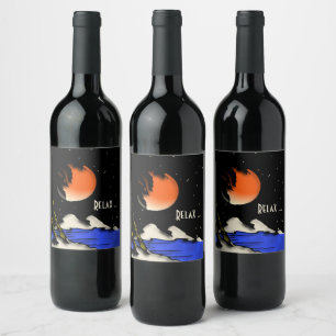 Island Night Design Relax Wine Label