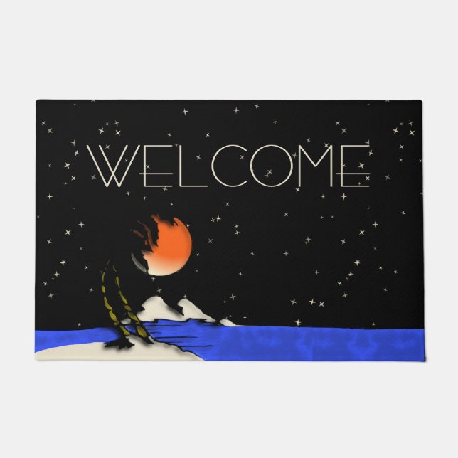 Island Night Design Welcome Doormat (Front)
