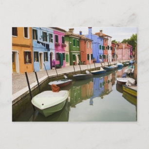 Island of Burano, Burano, Italy. Colourful 4 Postcard