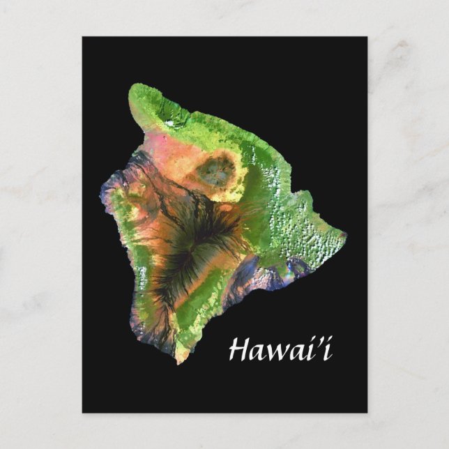Island of Hawaii from Space  Landsat Image Postcard (Front)