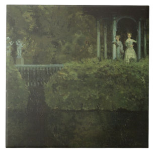 Island of Love (by Konstantin Somov) Ceramic Tile