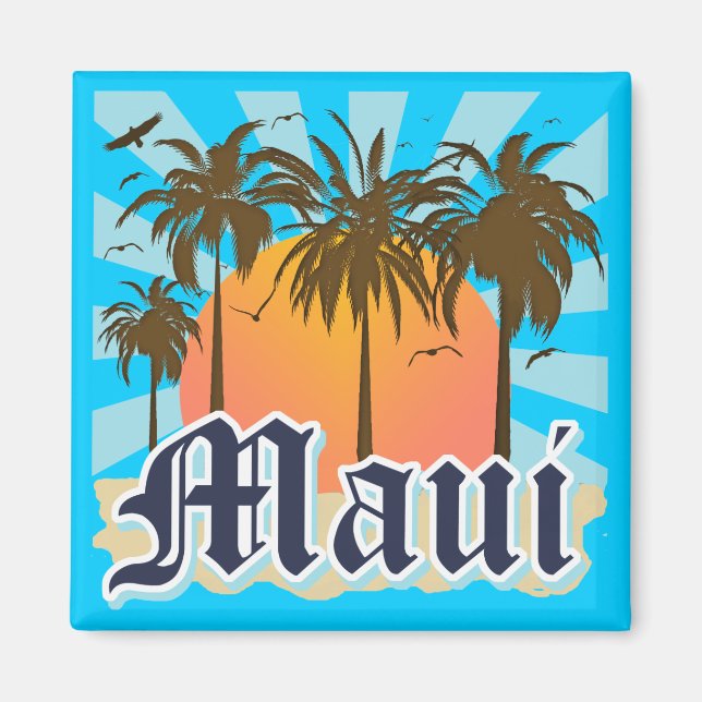 Island of Maui Hawaii Souvenir Magnet (Front)