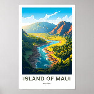 Island of Maui Hawaii Travel Print