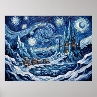 Island Of Misfit Toys Starry Night Holiday Landsca Poster
