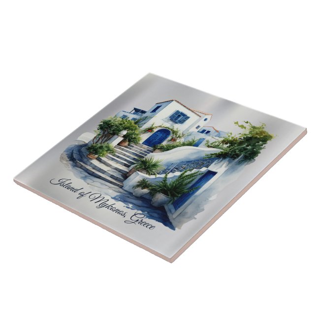 Island of Mykonos, Greece  Ceramic Tile (Side)