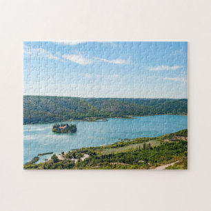Island of Visovac monastery in Krka NP - Croatia Jigsaw Puzzle