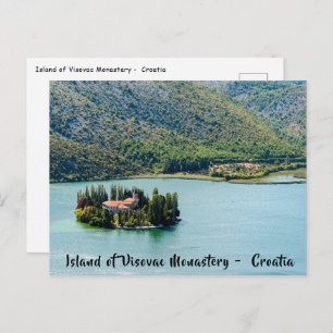Island of Visovac monastery in Krka NP - Croatia Postcard