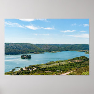 Island of Visovac monastery in Krka NP - Croatia Poster